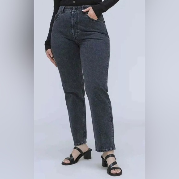 Everlane Black The Curvy 90's Cheeky Striaght Jeans In Hartford Night 31A - Picture 1 of 8